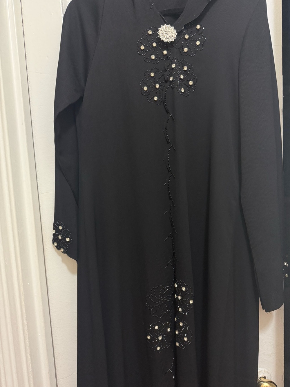 Elegant Black Embellished Women's Dress